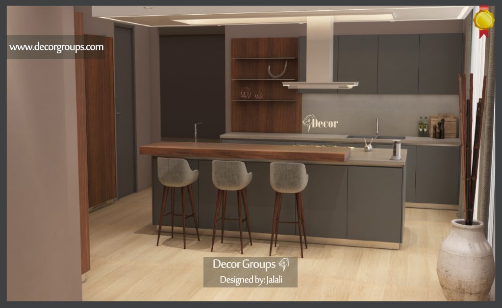 طراحی سه بعدی آشپزخانه مدرن